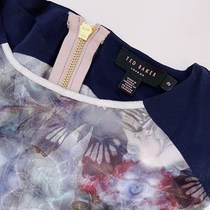 Ted Baker London Navy floral sheer maxi dress TB 2